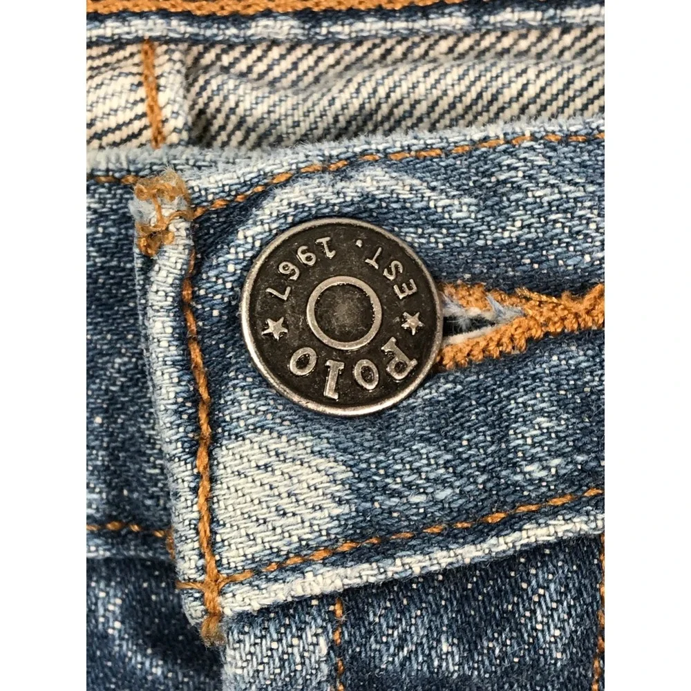 Vintage Polo Ralph Lauren Jeans Men 32x28 Blue Dungarees Relaxed Cotton Work Y2K
